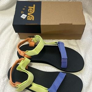 Teva Multicolor Sport Sandals — Lime, Orange, Purple on Black